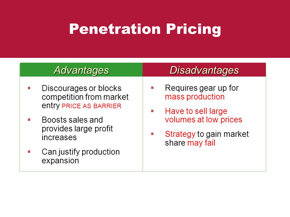 Penetration pricing policy disadvantages